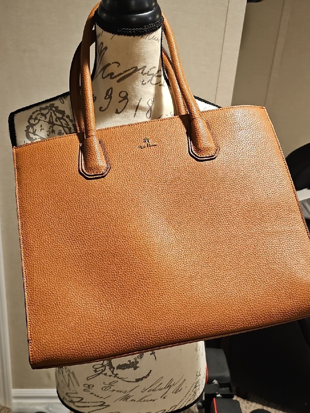 BROOKS BROTHERS RED FLEECE Tan Pebbled Leather Tote Bag..LIKE NEW